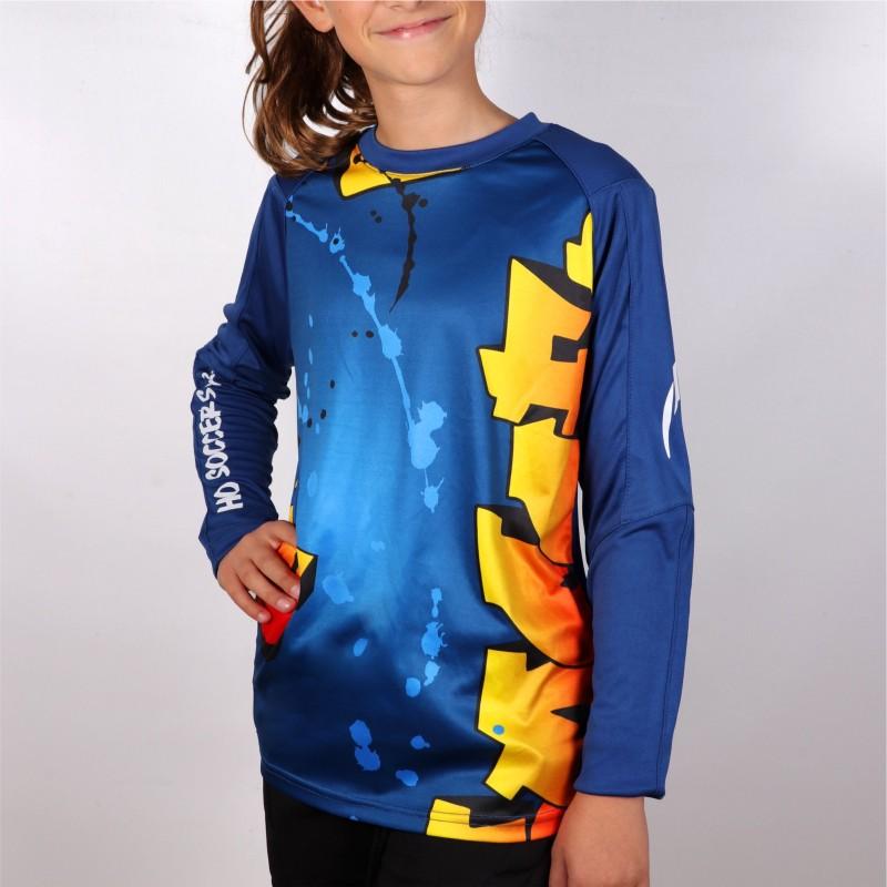 Ho soccer Jersey Portero Graffiti Niño Azul Promoción trimestral