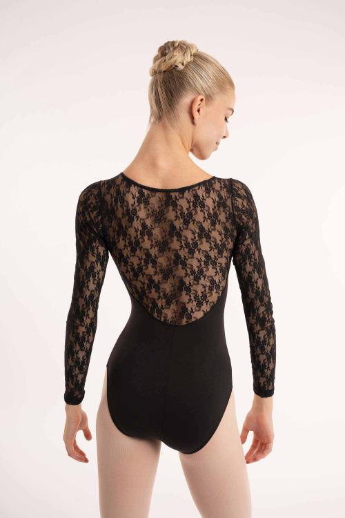 intermezzo Maillot ballet manga larga con encaje flores Intermezzo Descuento por venta flash