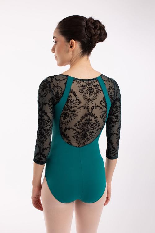 intermezzo Maillot Manila manga larga con red flocada de Intermezzo Ballet Danza Última moda