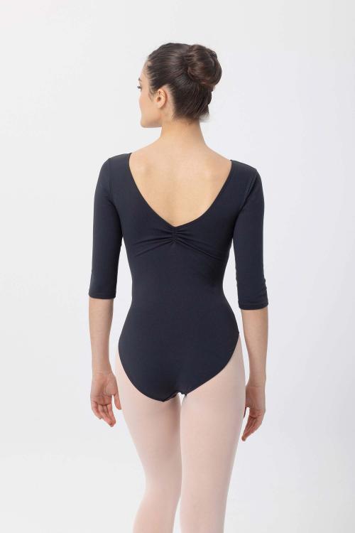 intermezzo Maillot básico negro de Supplex® con mangas 3/4 y fruncido de Intermezzo ballet Solo queda un día