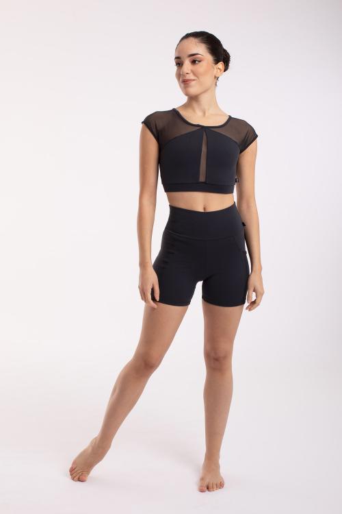 intermezzo Top Deportivo Manga Corta y detalles de Malla Transparente de Intermezzo Rebajas de fábrica