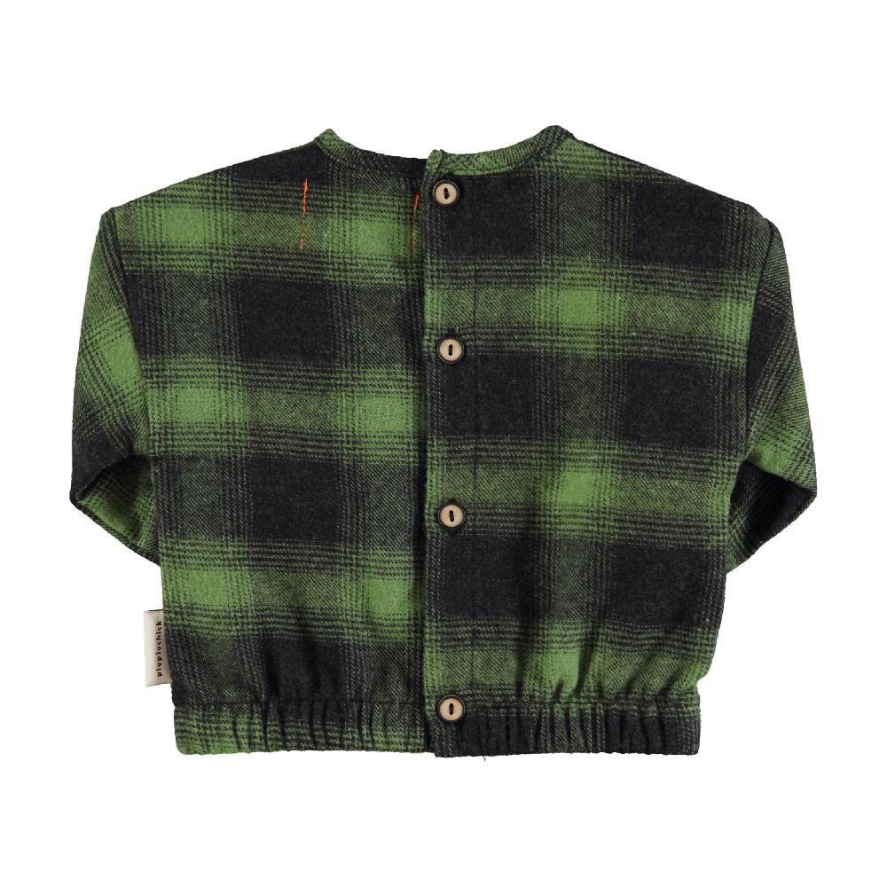 lmdi collection Blusa de bebé franela verde&negro Piupiuchick Superdescuento