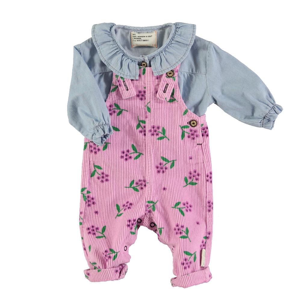 lmdi collection Peto bebé de pana con flores Piupiuchick Envío internacional gratuito