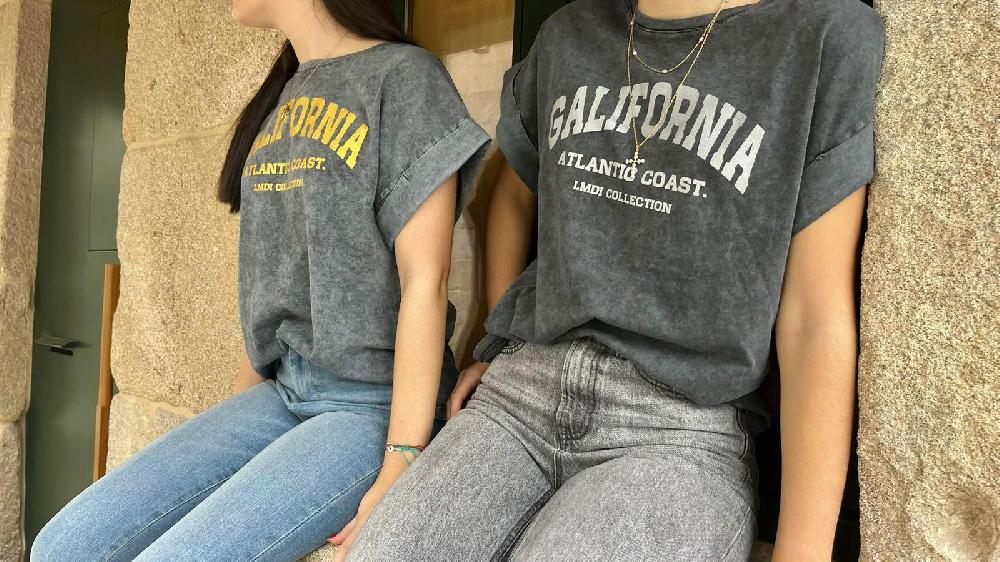 lmdi collection Camiseta “Galifornia Atlantic Coast” LMDI Collection Plateada Venta caliente