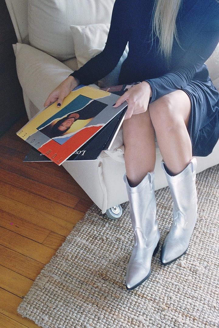 lmdi collection Bota Cowboy Plata Metalizado Últimos 3 días
