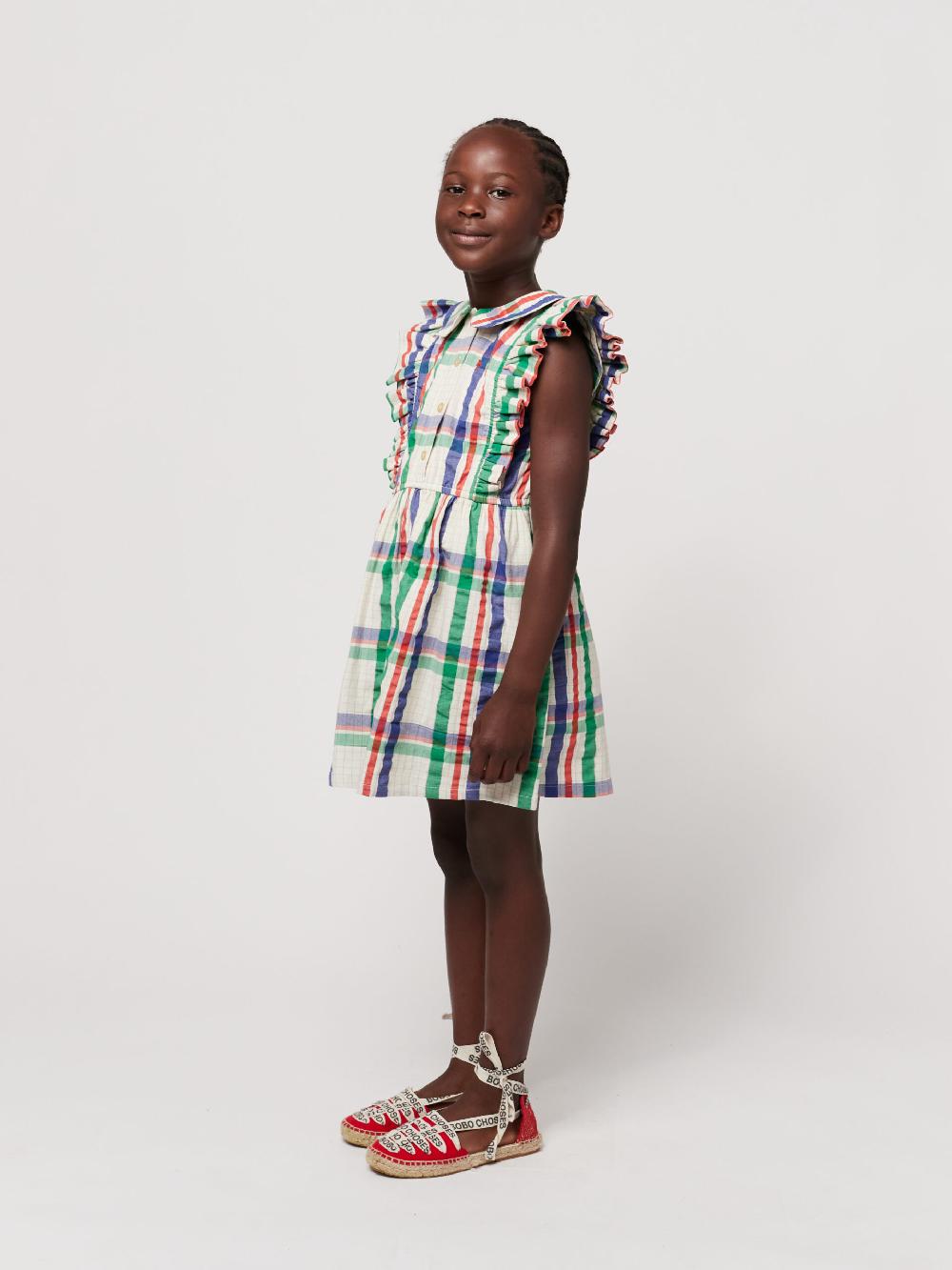 lmdi collection Madras Checks ruffle woven dress Promoción por tiempo limitado