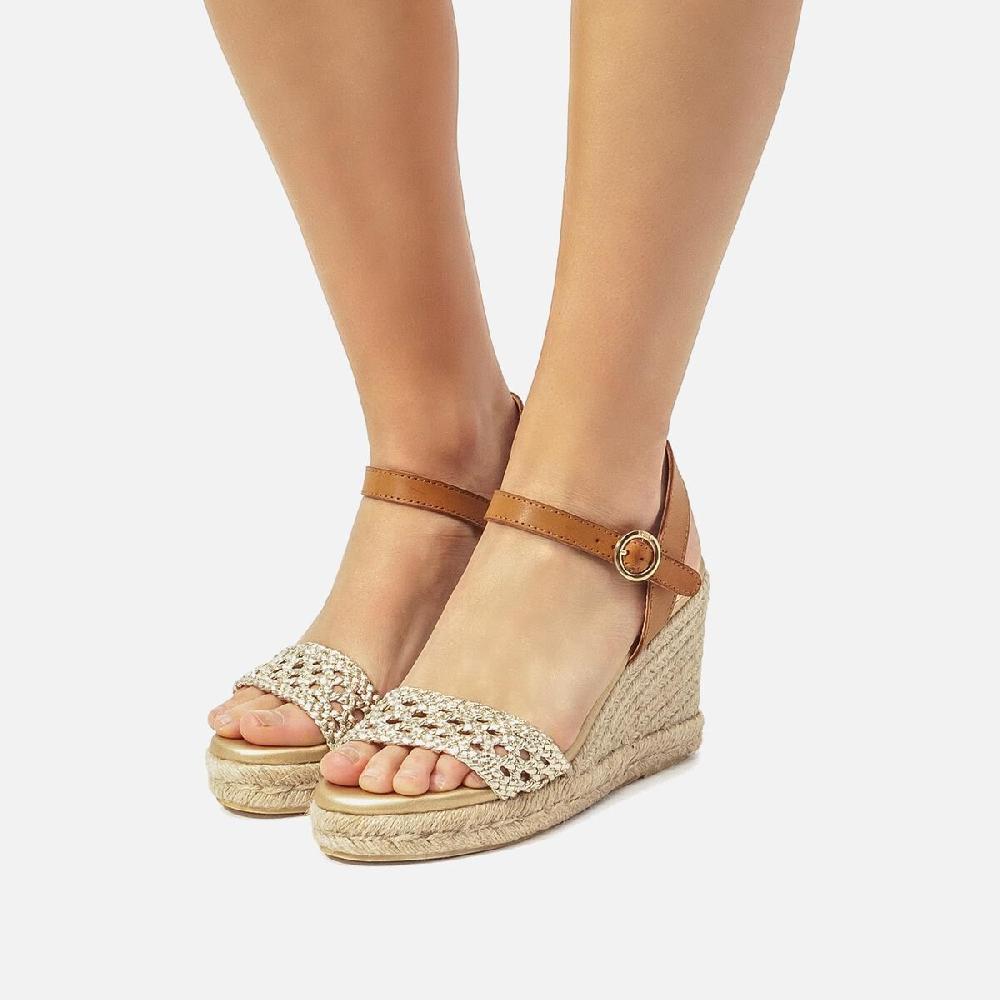 ﻿mtng Compra LOUISA oro 57024 Mujer Calzado Sandalias De CuñA Rebajas online
