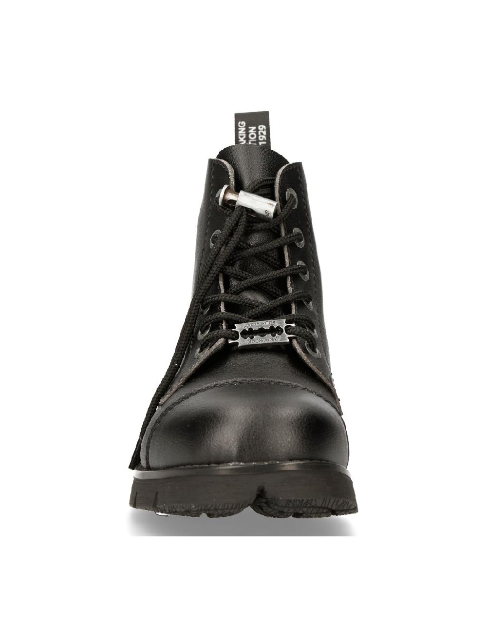 new rock ANKLE BOOT BLACK RANGER WITH LACES M-RANGER006-V1 Envío internacional gratuito