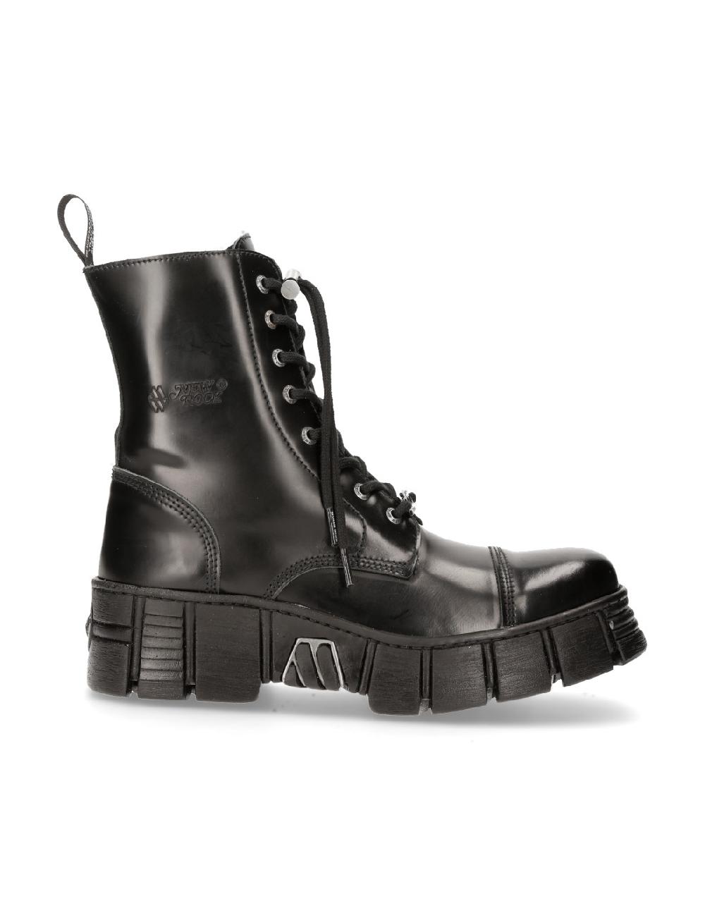 new rock BOOT BLACK TOWER WITH LACES M-WALL126N-C1 Ahorra y exporta
