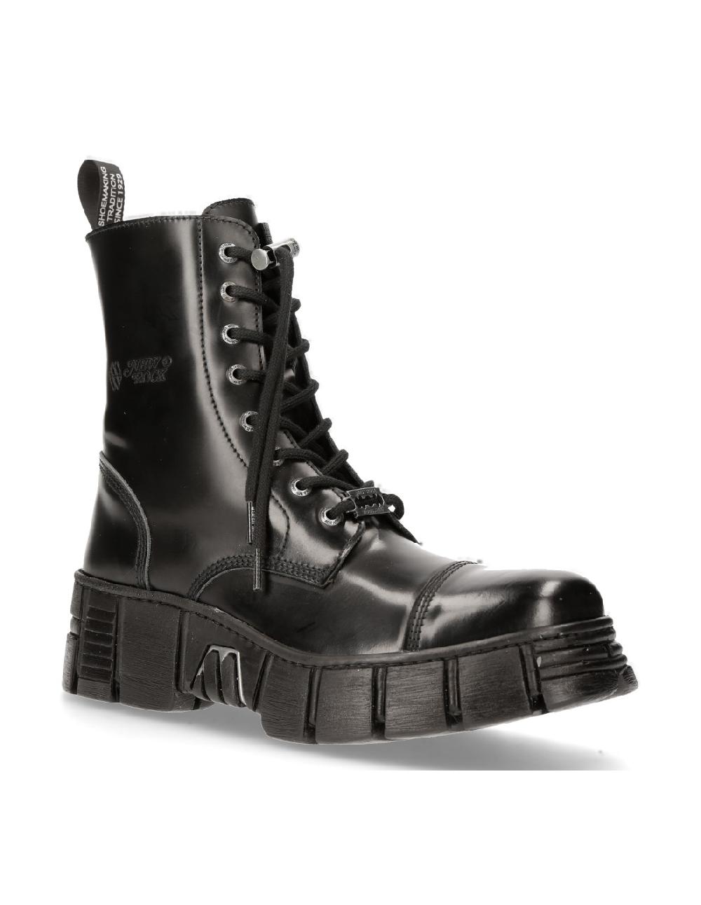 new rock BOOT BLACK TOWER WITH LACES M-WALL126N-C1 Ahorra y exporta