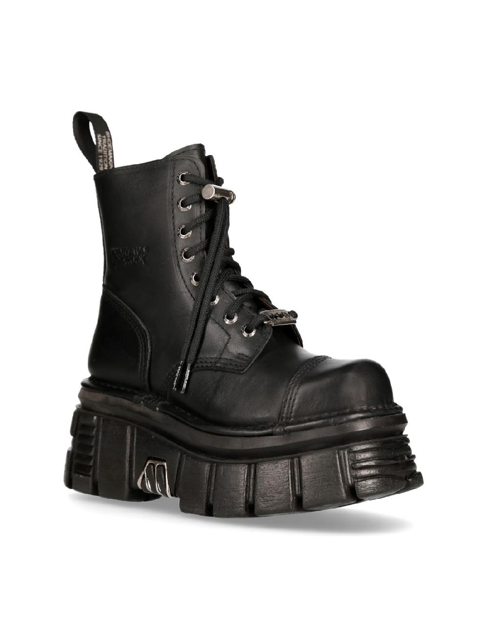new rock M.NEWMILI083-S21 NOMADA NEGRO TOWER NEGRO LATERAL E-14 PASACORDON CUCHILLA Ofertas de temporada