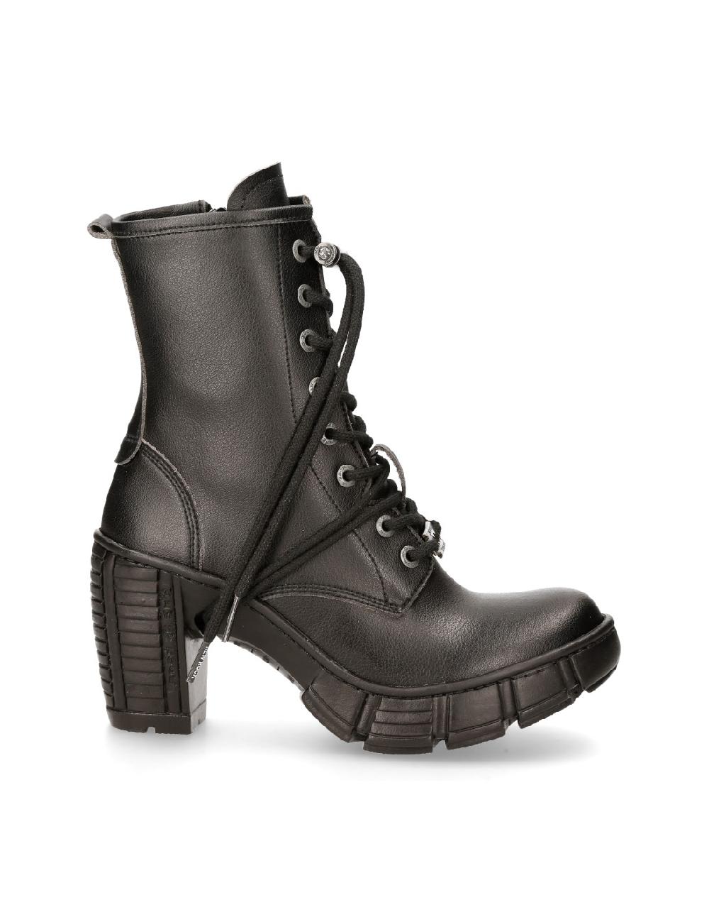 new rock ANKLE BOOT BLACK WITH LACES M-TRCASCO007-V2 Rebajas de fin de temporada
