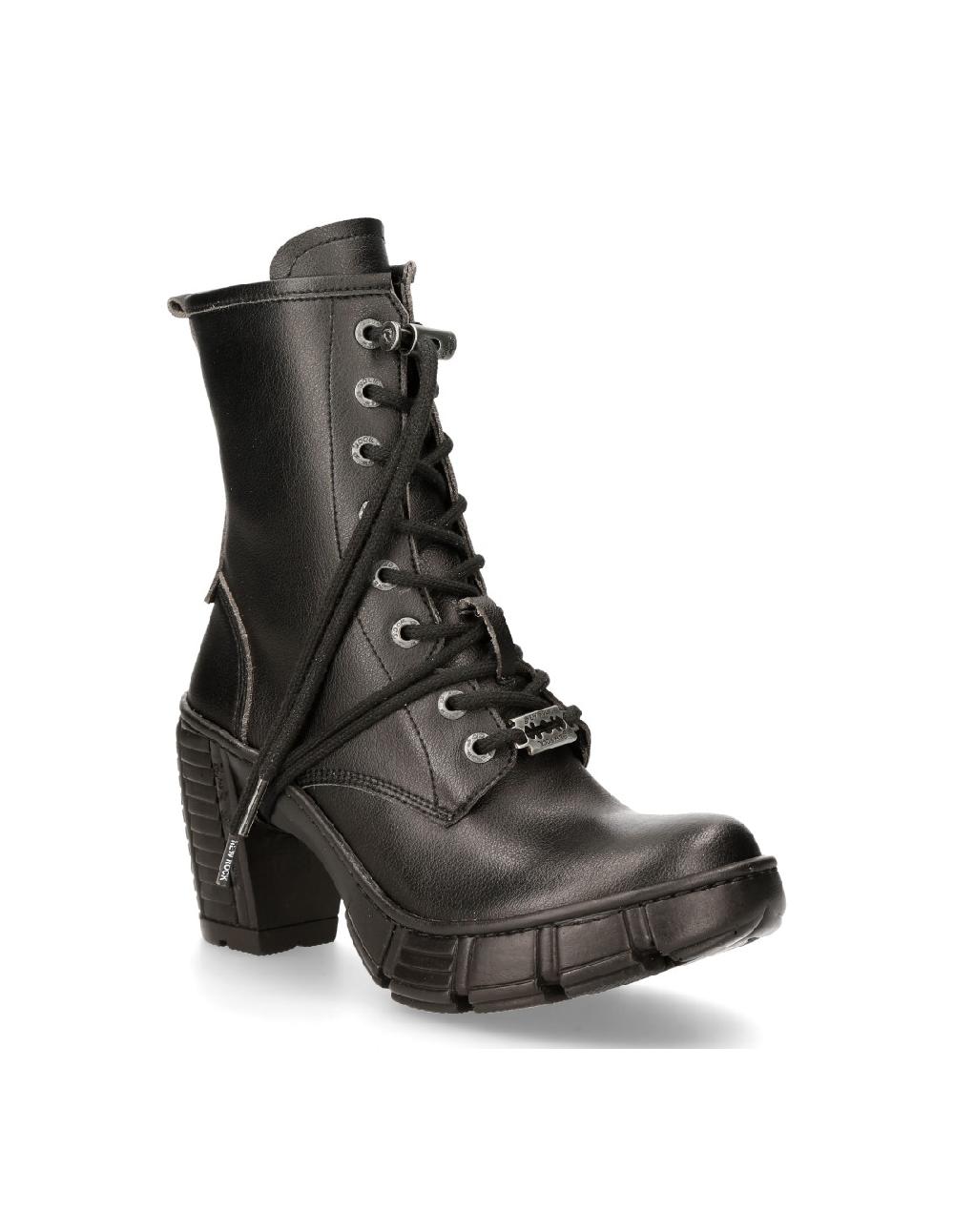new rock ANKLE BOOT BLACK WITH LACES M-TRCASCO007-V2 Rebajas de fin de temporada