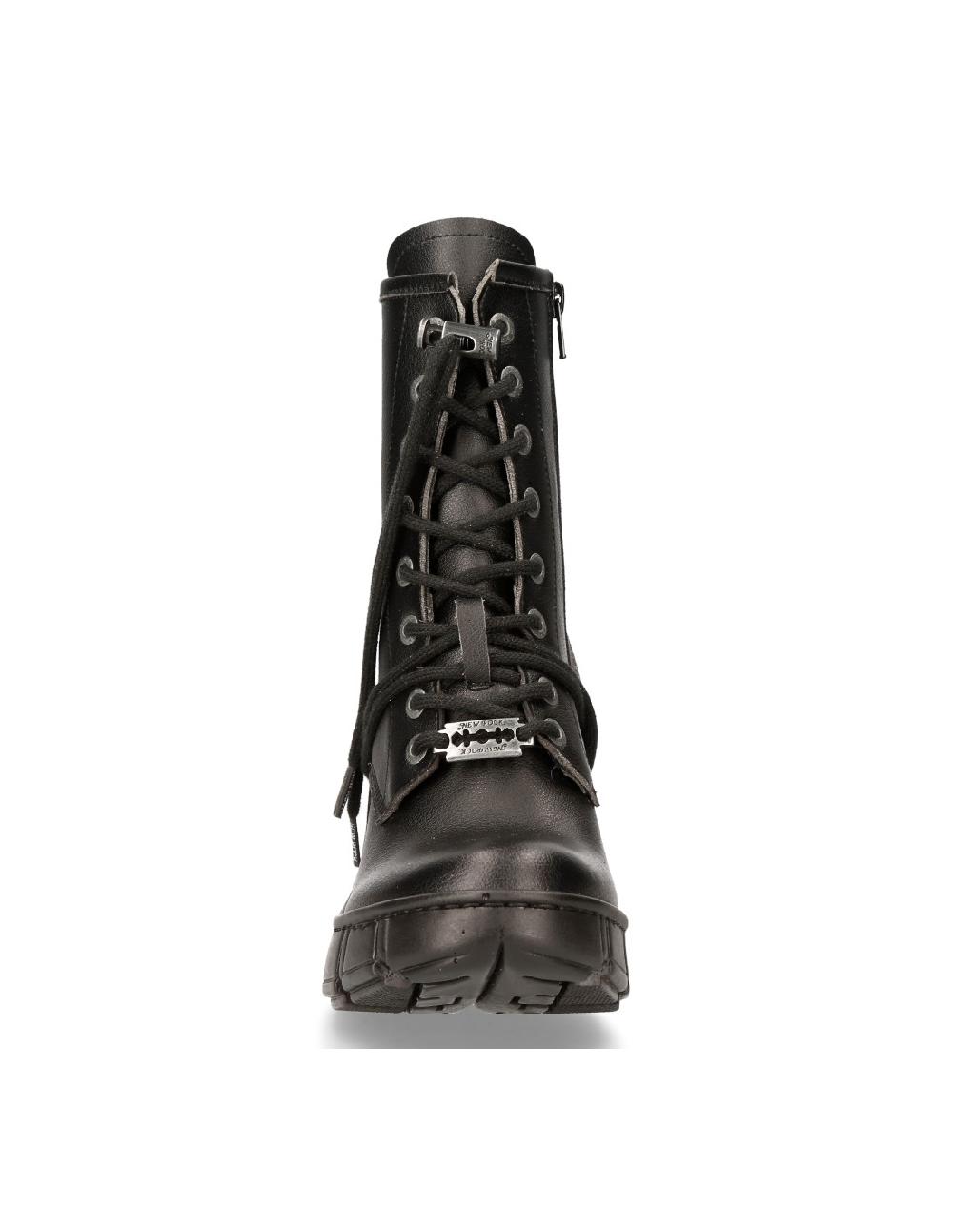 new rock ANKLE BOOT BLACK WITH LACES M-TRCASCO007-V2 Rebajas de fin de temporada