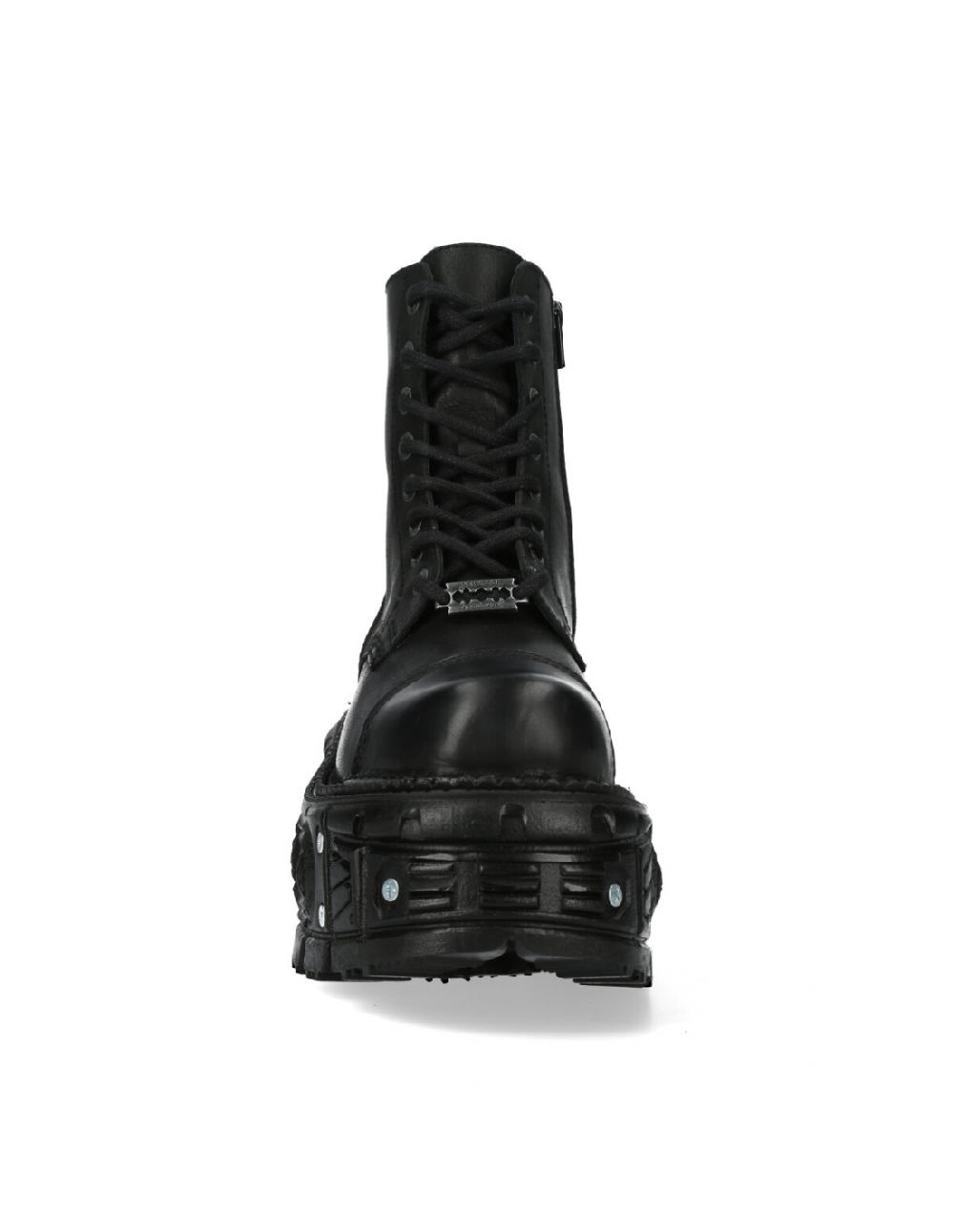 new rock ANKLE BOOT BLACK IMPERFECT WITH LACES M-TANK083-C1 Precio de fábrica