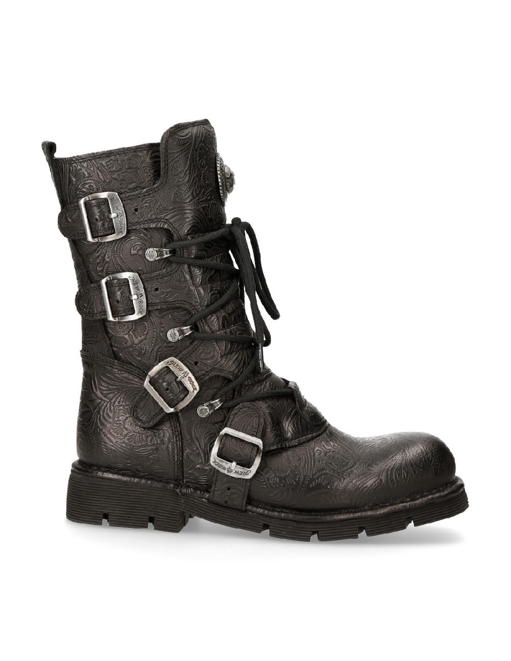 new rock BOOT BLACK PLANING WITH LACES M-1473-S43 Solo queda un día