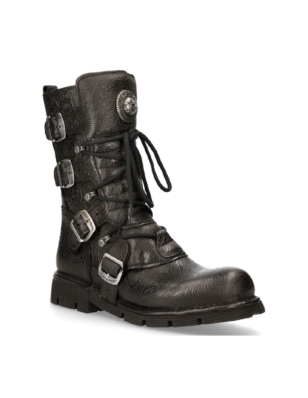 new rock BOOT BLACK PLANING WITH LACES M-1473-S43 Solo queda un día