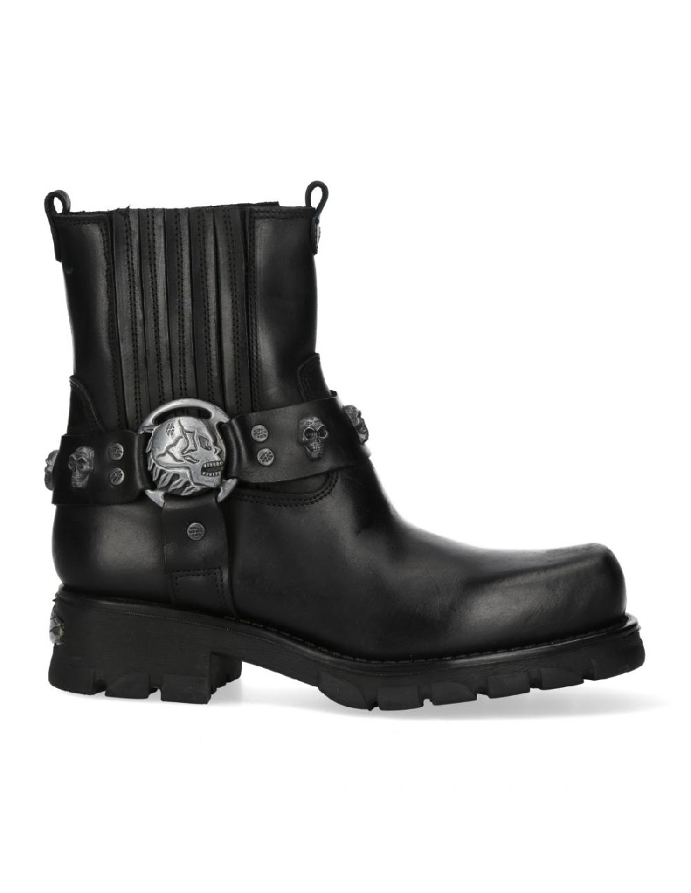 new rock ANKLE BOOT BLACK MOTORCYCLE M-7621-S1 Tienda de fábrica