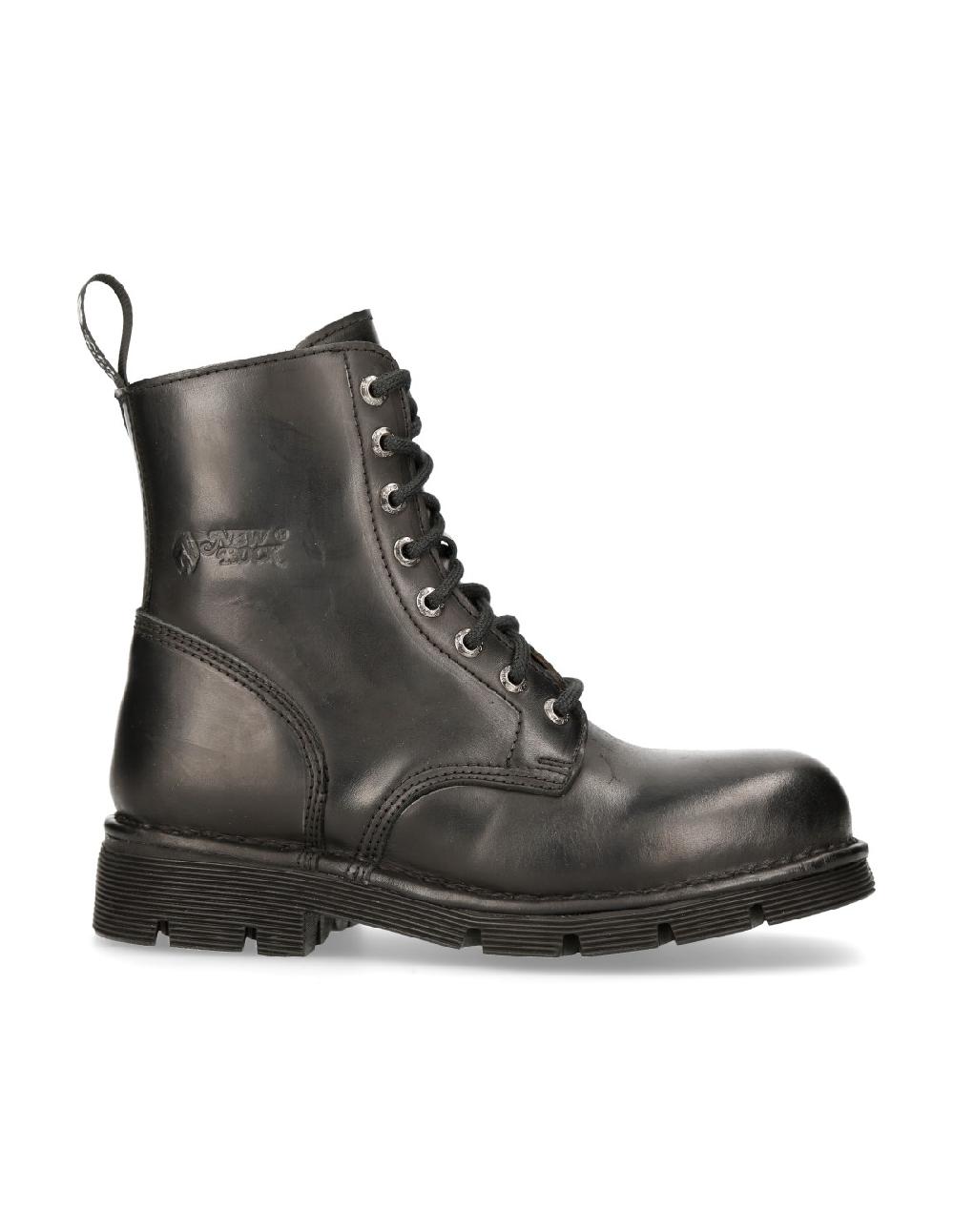 new rock ANKLE BOOT BLACK PLANING WITH LACES M-NEWMILI084-S1 Los más vendidos