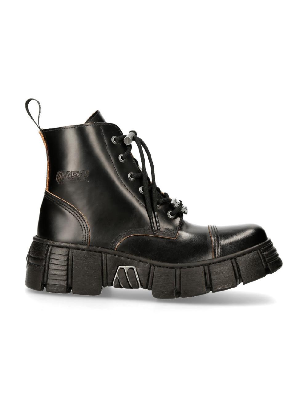 new rock ANKLE BOOT BLACK TOWER WITH LACES M-WALL005NK-S1 Tienda