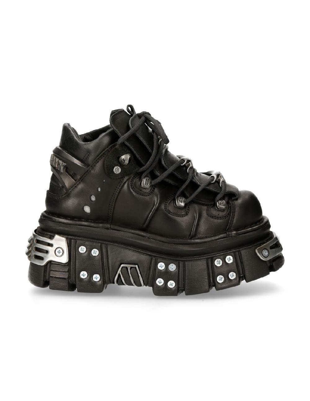 new rock ANKLE BOOT BLACK TOWER WITH LACES M-106-S70 Ofertas especiales
