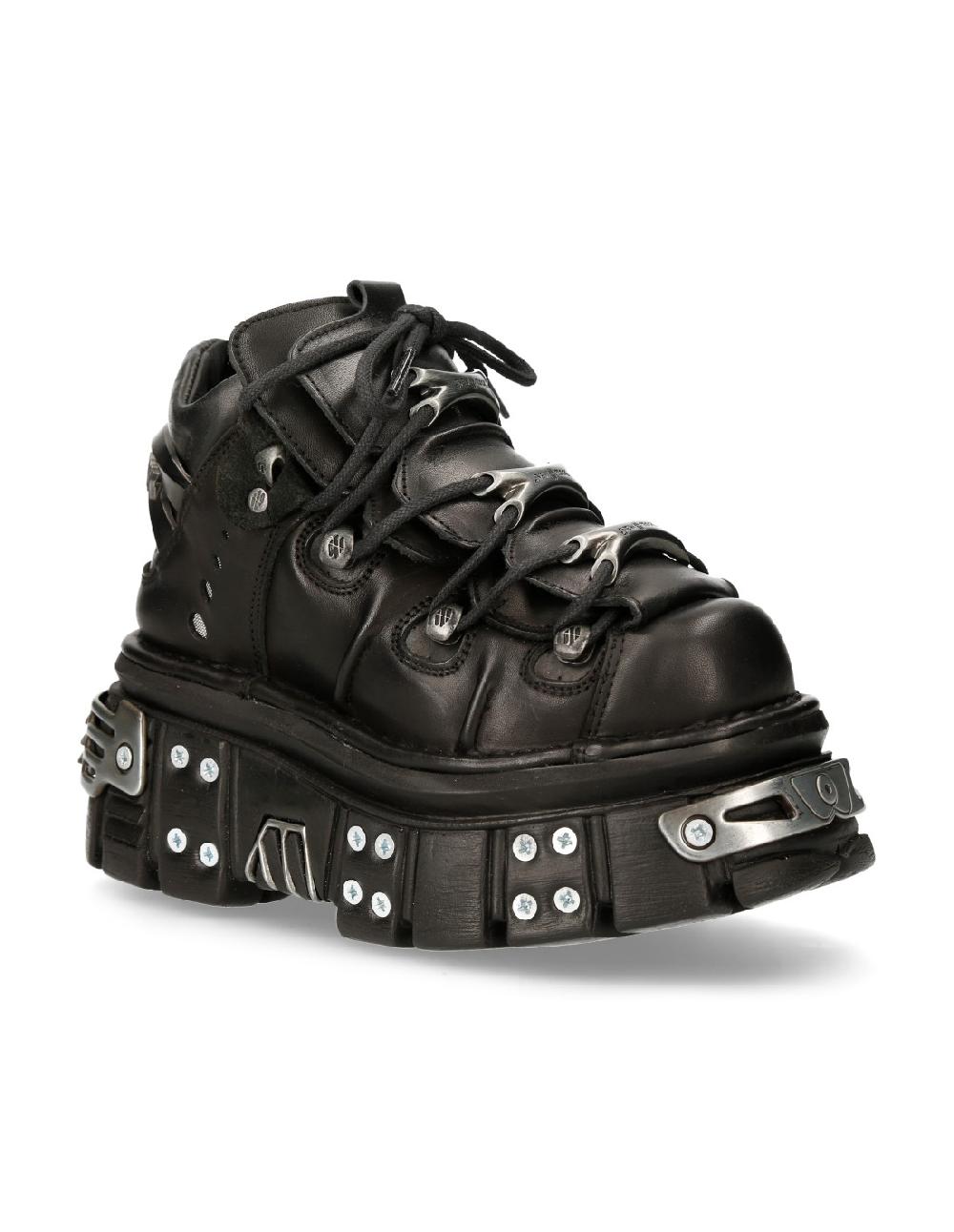 new rock ANKLE BOOT BLACK TOWER WITH LACES M-106-S70 Ofertas especiales