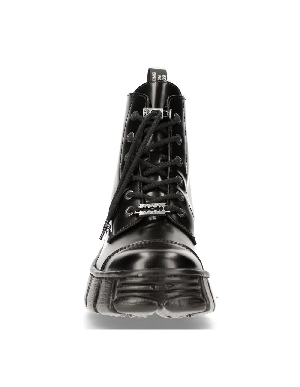 new rock ANKLE BOOT BLACK TOWER WITH LACES M-WALL005N-C6 2025