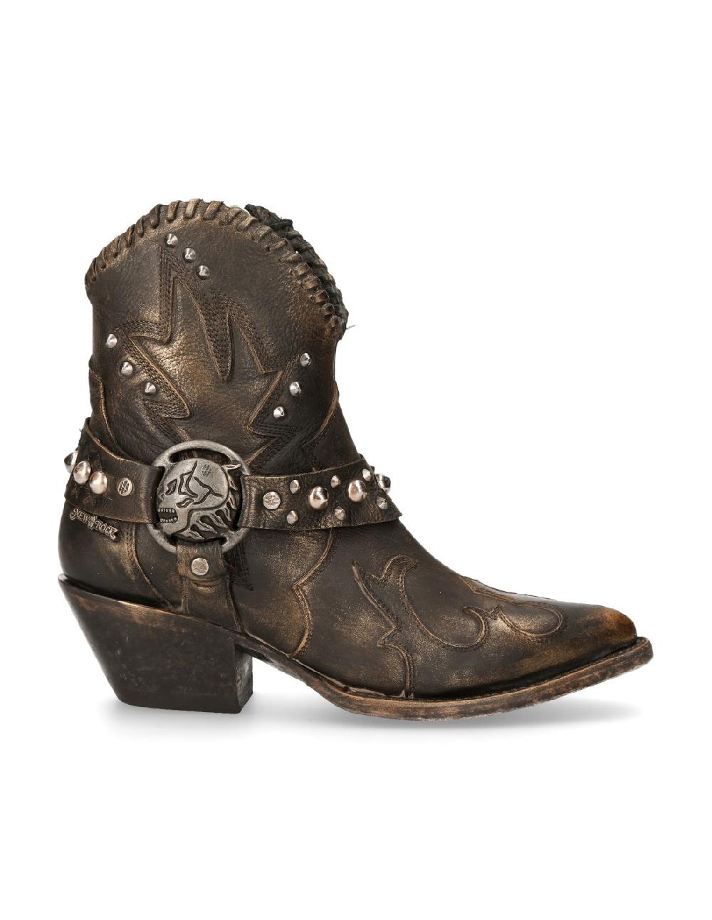 new rock ANKLE BOOT BLACK SUELA M-WSTM004-S1 Ofertas de temporada