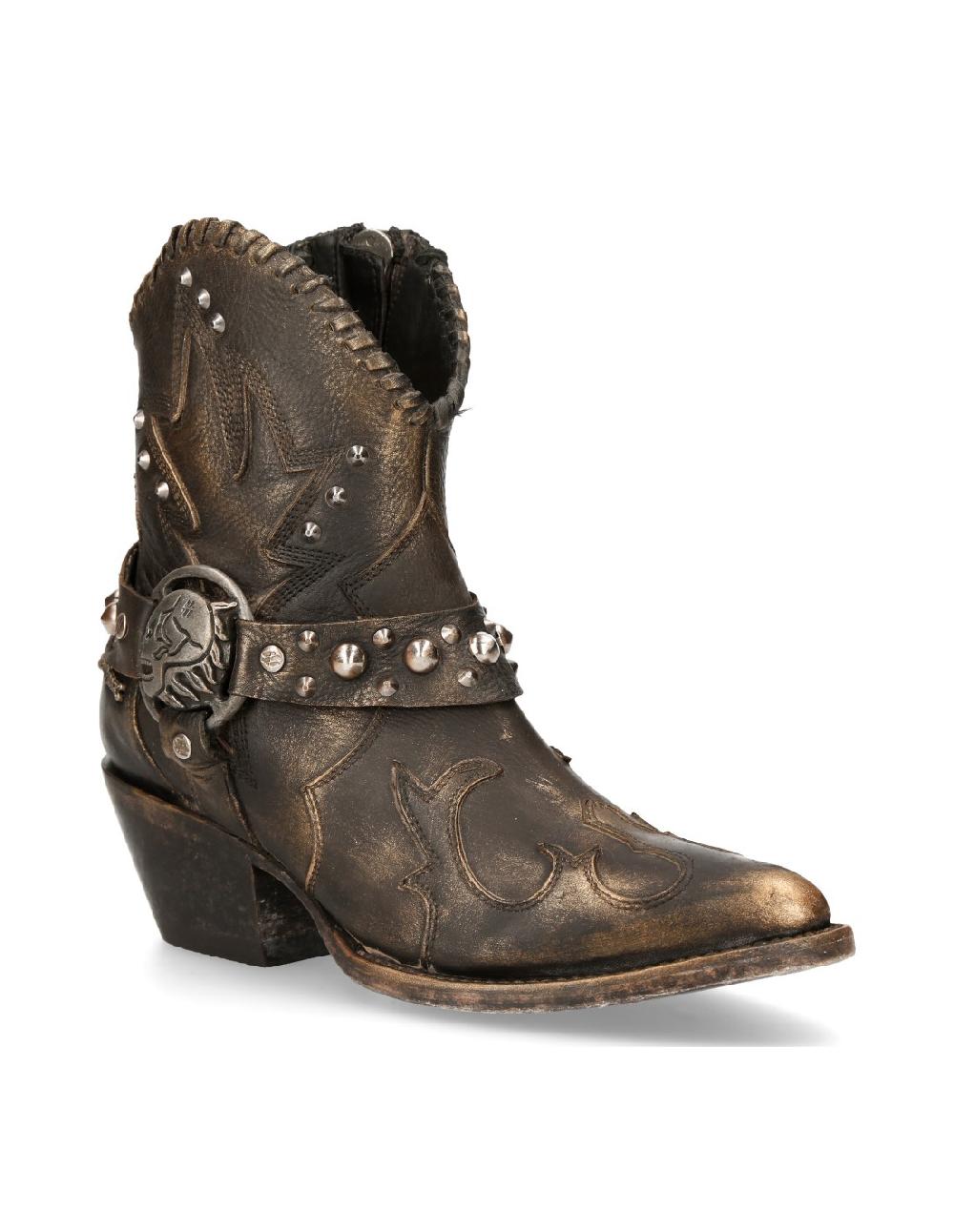 new rock ANKLE BOOT BLACK SUELA M-WSTM004-S1 Ofertas de temporada