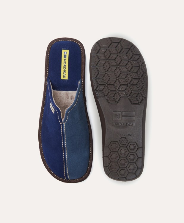 nordikas ZAPATILLAS DE CASA HOMBRE AFELPADO INDICO Ofertas de temporada