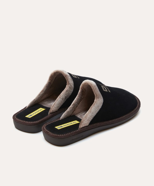 nordikas ZAPATILLAS DE CASA HOMBRE AFELPADO NEGRO Devoluciones gratuitas
