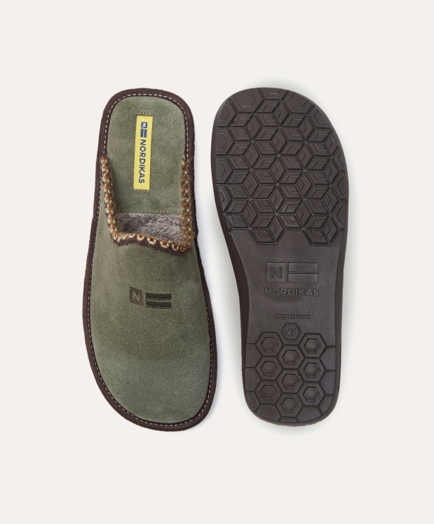 nordikas ZAPATILLAS DE CASA HOMBRE AFELPADO MUSGO Outlet online