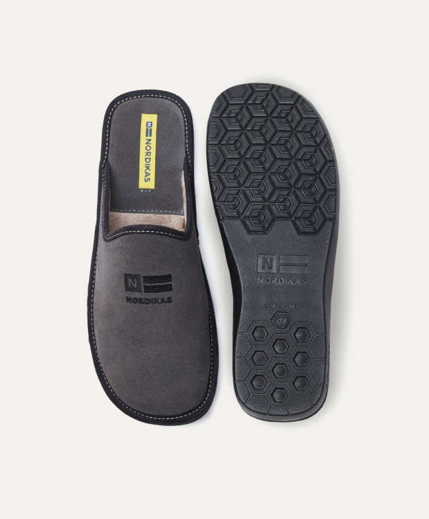 nordikas ZAPATILLAS DE CASA HOMBRE AFELPADO GRIS Venta caliente