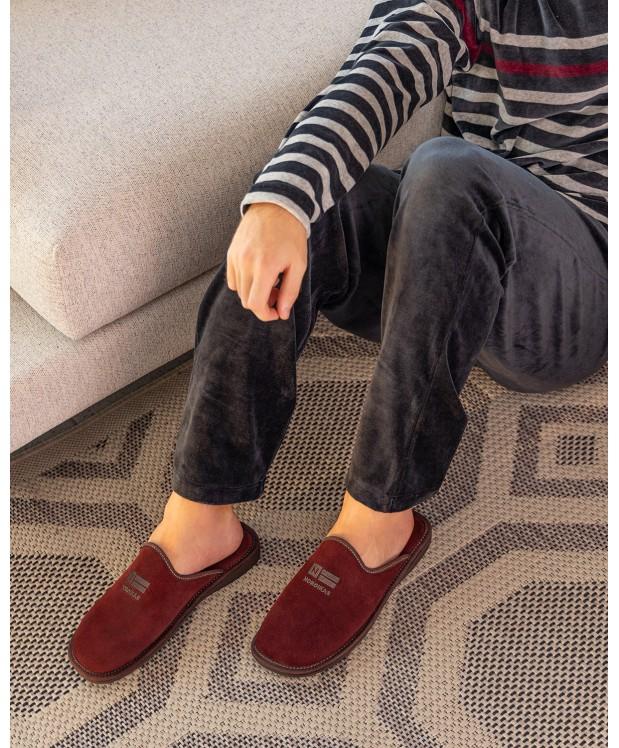 nordikas ZAPATILLAS DE CASA HOMBRE AFELPADO BURDEOS Gran oferta