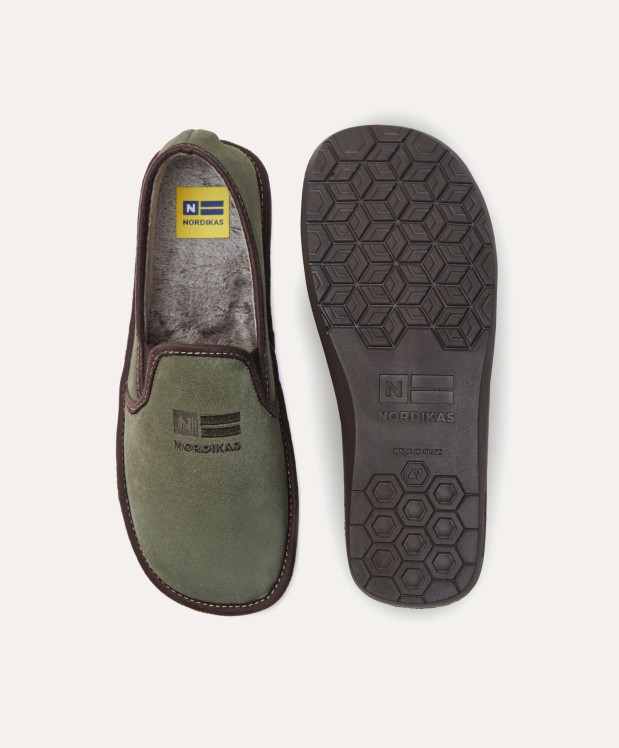 nordikas ZAPATILLAS DE CASA HOMBRE AFELPADO MUSGO Rebajas baratas