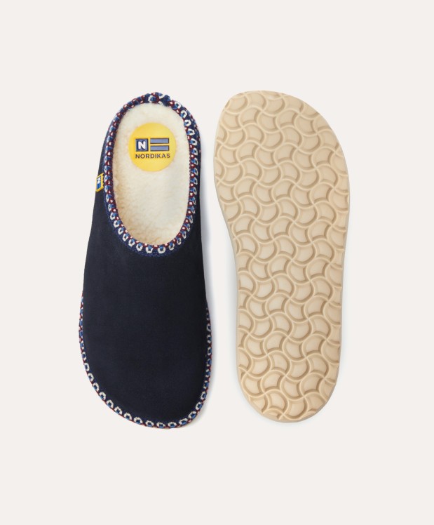 nordikas ZAPATILLAS DE CASA HOMBRE AFELPADO MARINO Grandes ahorros