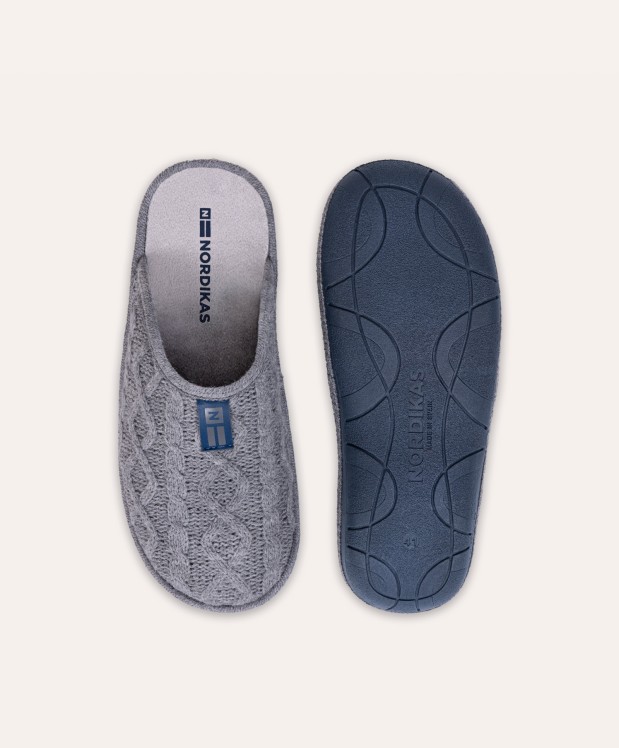 nordikas ZAPATILLAS DE CASA HOMBRE TRENZA GRIS Oferta especial