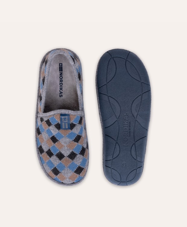 nordikas ZAPATILLAS DE CASA HOMBRE ARLEQUIN GRIS COMPRAR AHORA