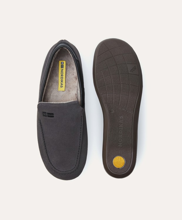 nordikas ZAPATILLAS DE CASA HOMBRE AFELPADO GRIS Promoción por tiempo limitado