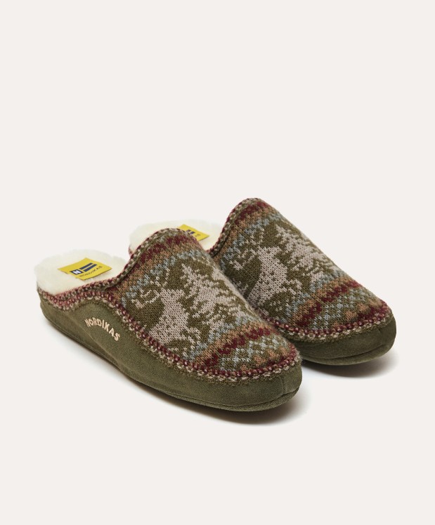 nordikas ZAPATILLAS DE CASA HOMBRE CIERVO MUSGO Superdescuento