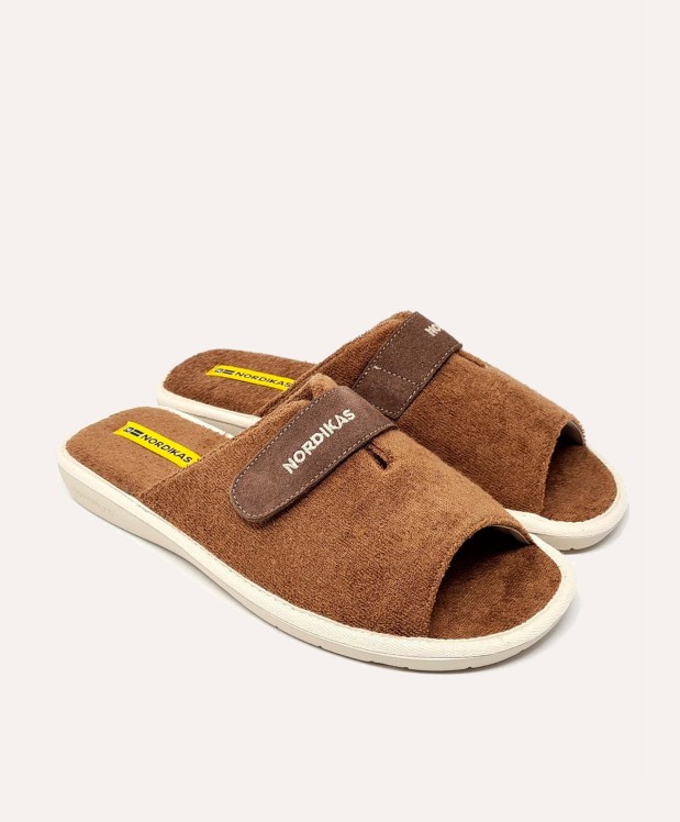 nordikas ZAPATILLAS DE CASA HOMBRE TOALLA MARRON Gran oferta