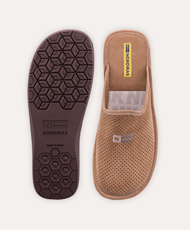 nordikas ZAPATILLAS DE CASA HOMBRE MICRO CASTAÑO Liquidación