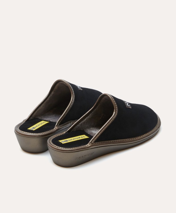 nordikas ZAPATILLAS DE CASA MUJER AFELPADO NEGRO Última moda