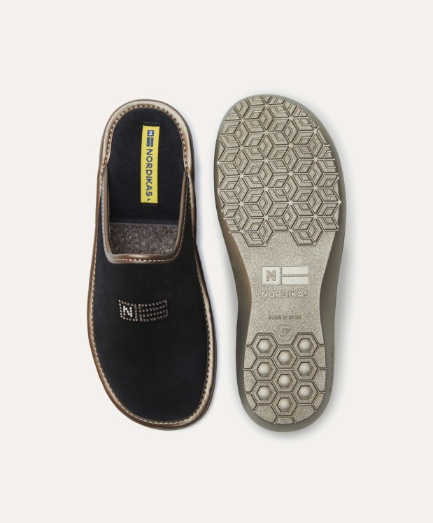 nordikas ZAPATILLAS DE CASA MUJER AFELPADO NEGRO Última moda