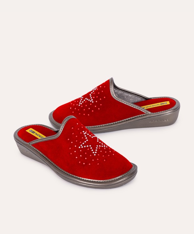 nordikas ZAPATILLAS DE CASA MUJER AFELPADO CEREZA Descuento por venta flash