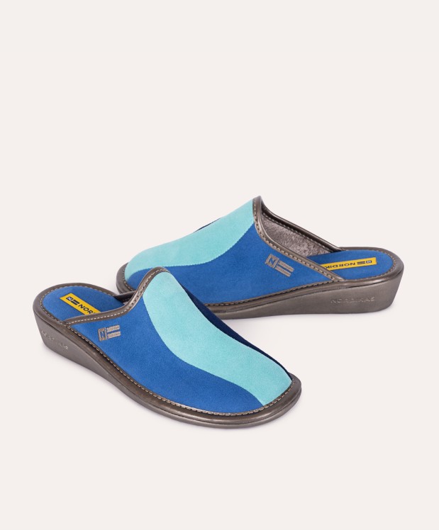 nordikas ZAPATILLAS DE CASA MUJER AFELPADO ZAFIRO MENTA INDICO Outlet