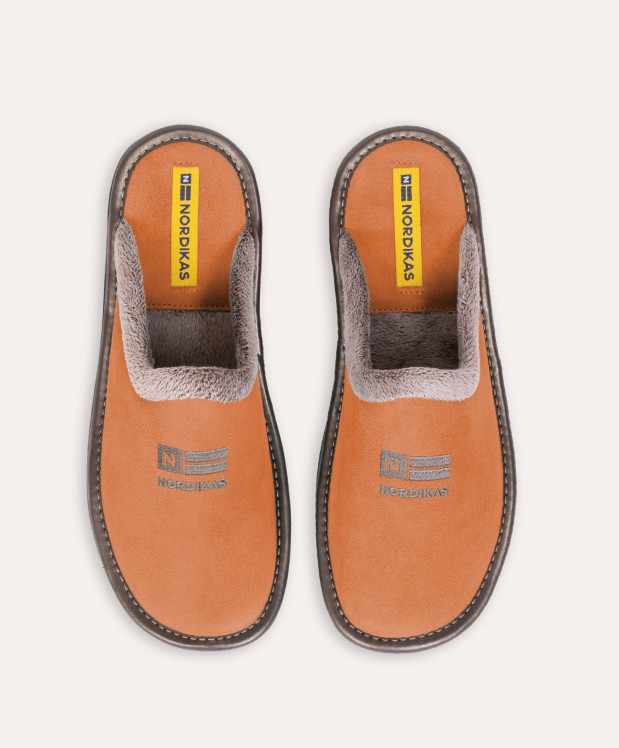 nordikas ZAPATILLAS DE CASA MUJER AFELPADO NARANJA Liquidación