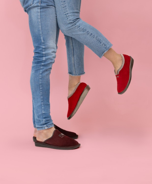 nordikas ZAPATILLAS DE CASA MUJER AFELPADO CEREZA Promoción por tiempo limitado