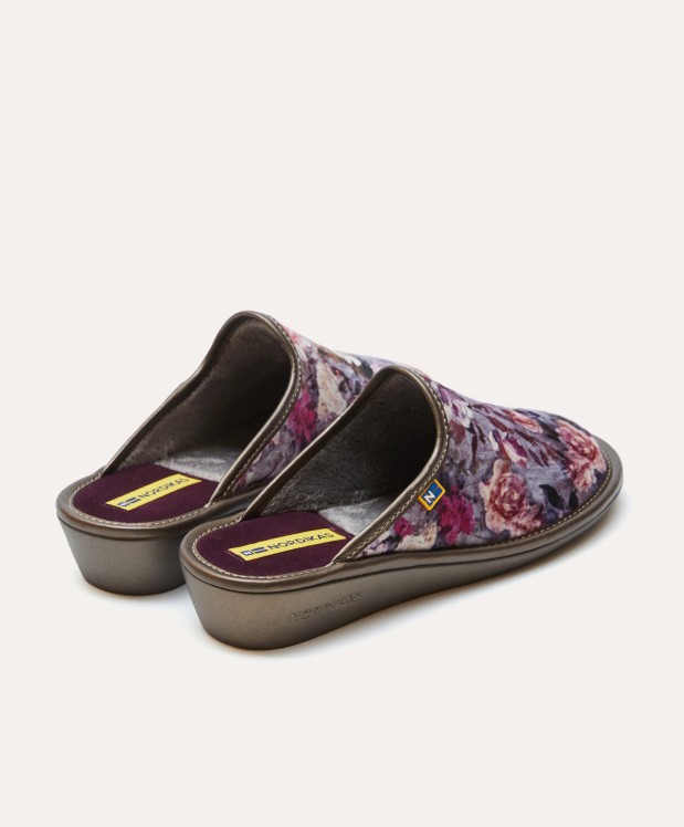 nordikas ZAPATILLAS DE CASA MUJER ROSAS MORADO Outlet
