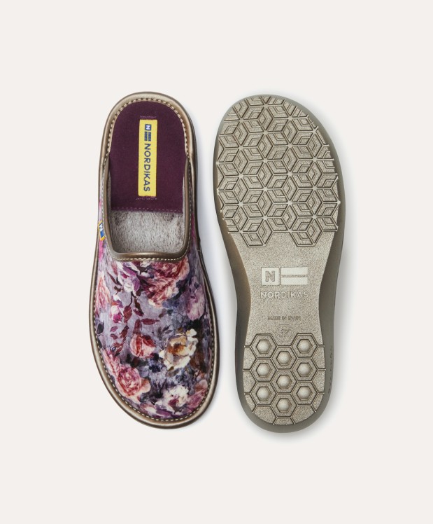 nordikas ZAPATILLAS DE CASA MUJER ROSAS MORADO Outlet